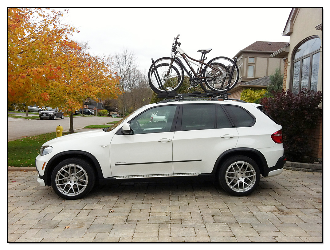 X5 with roof mounted bike racks 